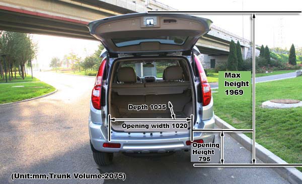 Hover X240 Trunk Space
