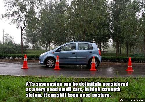 A1’s suspension can be definitely considered as a very good small cars, in high strength slalom, it can still keep good posture.