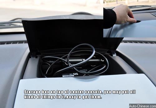Chery A1 storage box on the center console